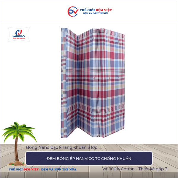 Đệm bông ép TC chống khuẩn Hanvico 7